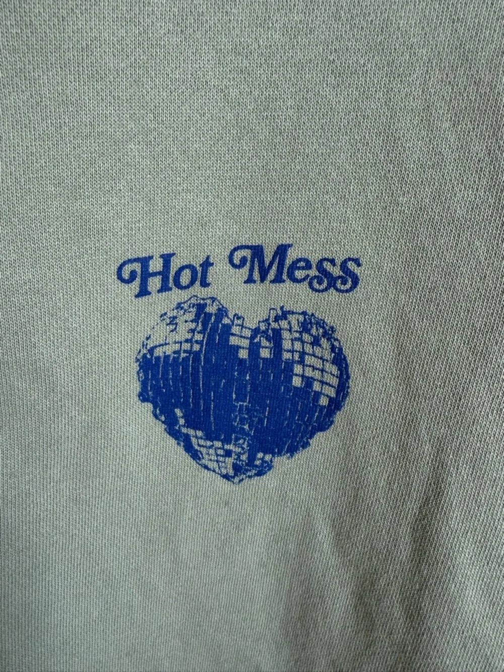 Alix Earle Hot Mess Podcast Disco Heart Hoodie & Sweatpants Set M/S Sage Green - Picture 4 of 13